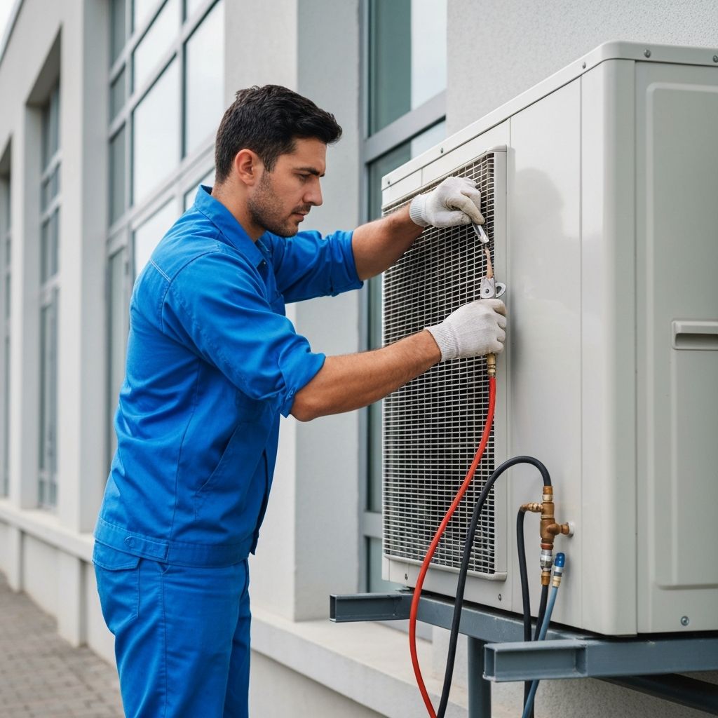 Recarga de gás em unidade externa